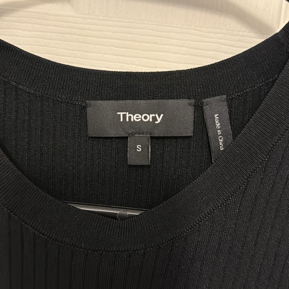 Women’s Theory Rib knit mix peplum sweater black S - Picture 5 of 6